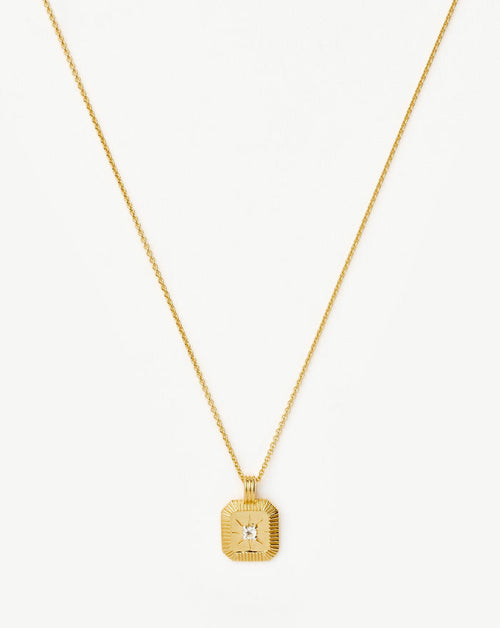 Star Ridge Birthstone Pendant Necklace | 18ct Gold Vermeil/Crystal Necklaces Missoma