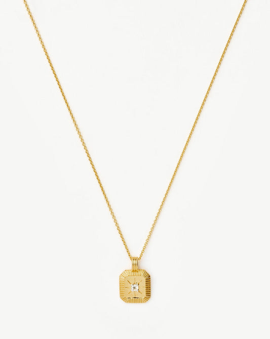 Star Ridge Birthstone Pendant Necklace | 18ct Gold Vermeil/Crystal Necklaces Missoma