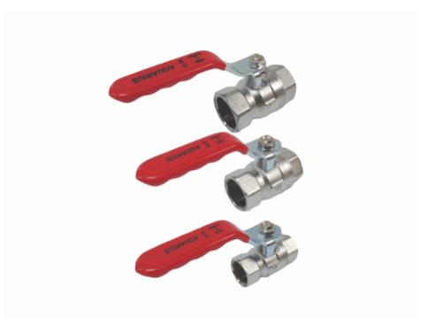 Aquarius Ball Valve - Chrome Finish, 100 PSI, Durable Handle, Residential or Commercial Use, Heavy Duty Body - AB100 / AQUA061 MEGA