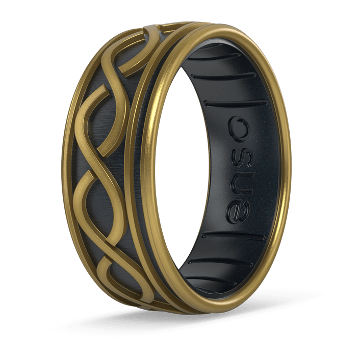 The Lord of the Rings Silicone Ring - Aragorn's Devotion - Antique Gold/Black Pearl