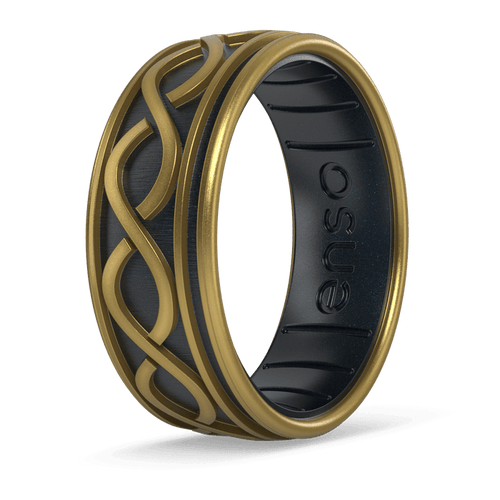 The Lord of the Rings Silicone Ring - Aragorn's Devotion - Antique Gold/Black Pearl
