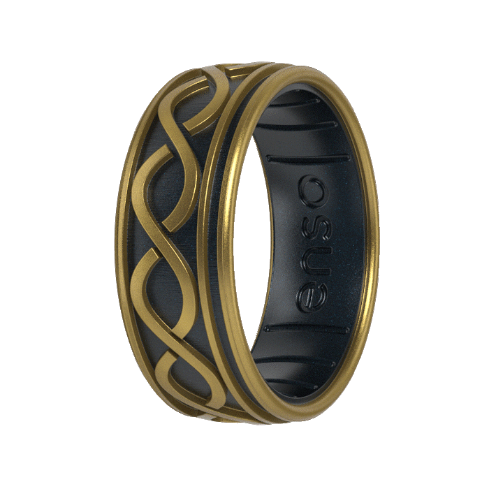 The Lord of the Rings Silicone Ring - Aragorn's Devotion - Antique Gold/Black Pearl