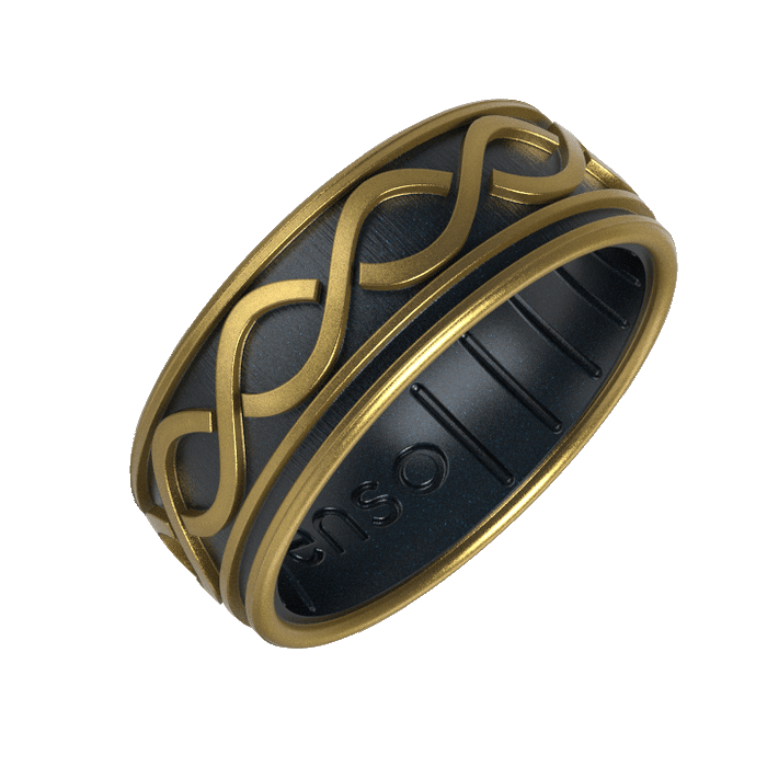 The Lord of the Rings Silicone Ring - Aragorn's Devotion - Antique Gold/Black Pearl