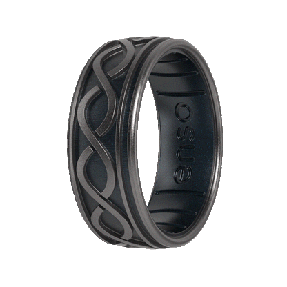 The Lord of the Rings Silicone Ring - Aragorn's Devotion - Platinum/Black Pearl