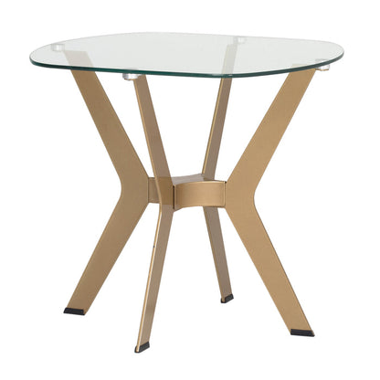 Archtech 24" End Table, Gold / Clear Glass 71012