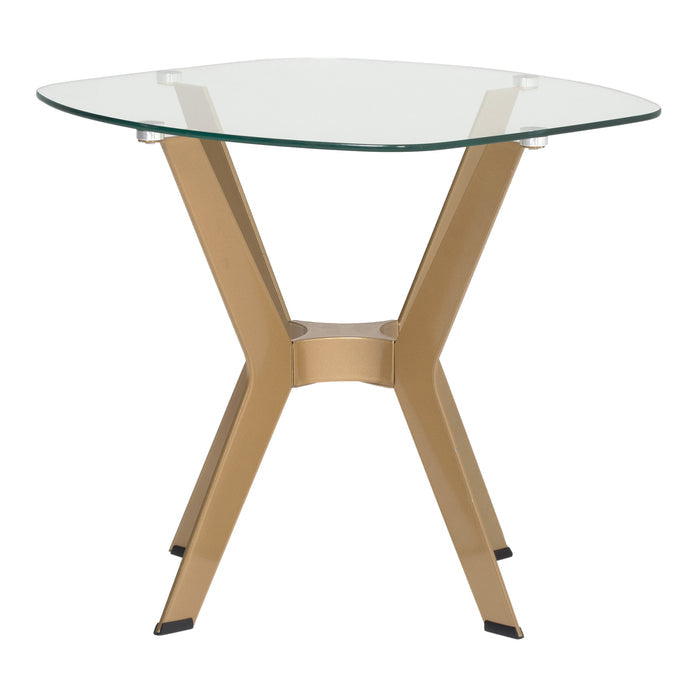 Archtech 24" End Table, Gold / Clear Glass 71012