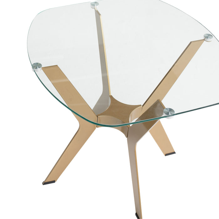 Archtech 24" End Table, Gold / Clear Glass 71012