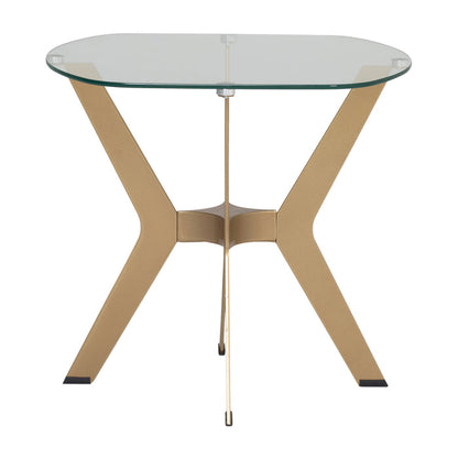 Archtech 24" End Table, Gold / Clear Glass 71012