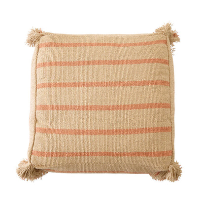 Arizona Square Fringed Pouf Natural