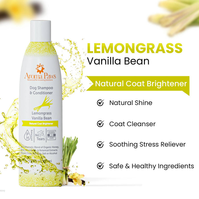 Aroma Paws - 13.5 Oz. Shampoo Lemongrass Vanilla Bean - Dog.Dog.Cat.