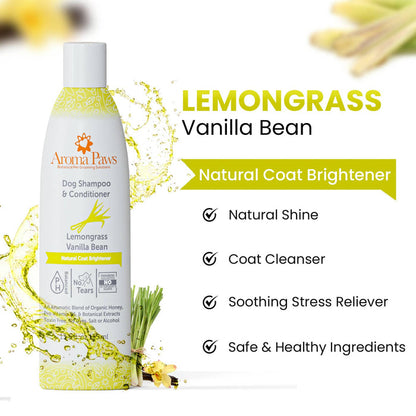 Aroma Paws - 13.5 Oz. Shampoo Lemongrass Vanilla Bean - Dog.Dog.Cat.