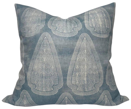 Artemis Distressed Pillow Cover in Lake Blue, Susan Connor Textiles