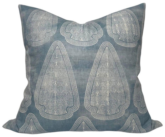 Artemis Distressed Pillow Cover in Lake Blue, Susan Connor Textiles