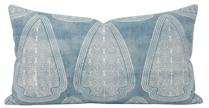 Artemis Distressed Pillow Cover in Lake Blue, Susan Connor Textiles
