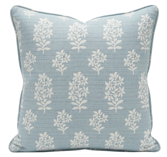 Asha Pillow Cover in Sky Blue, Peter Dunham Textiles