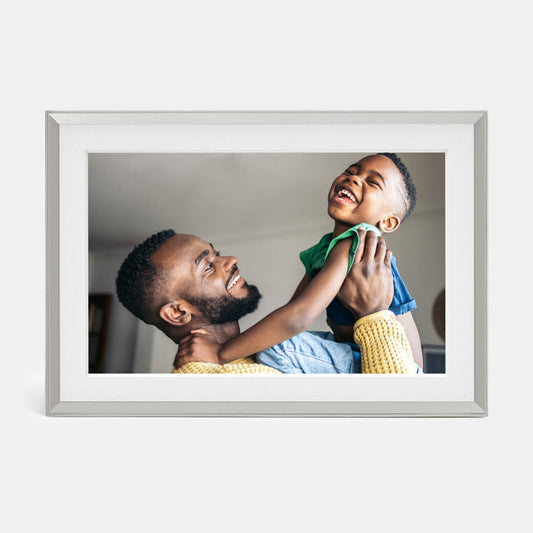 Aura Carver 10.1" Digital Photo Frame – Clay with Mat