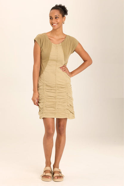 Wearables Aviana Ruched Cap-Sleeve Mini Dress