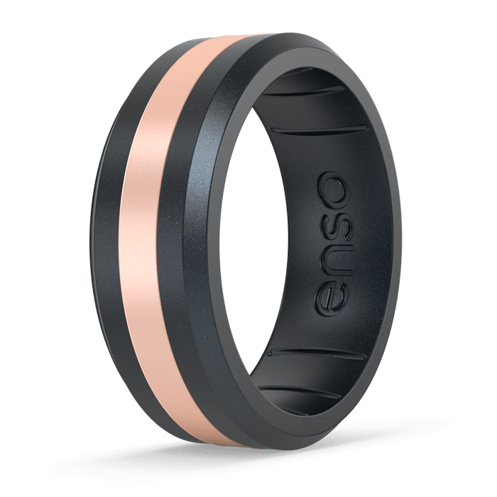 Axis Ring - Black Pearl & Rose Gold