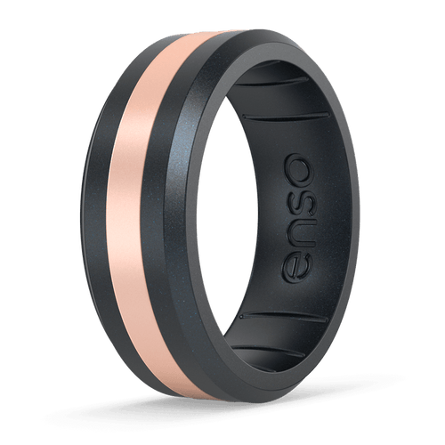 Axis Ring - Black Pearl & Rose Gold