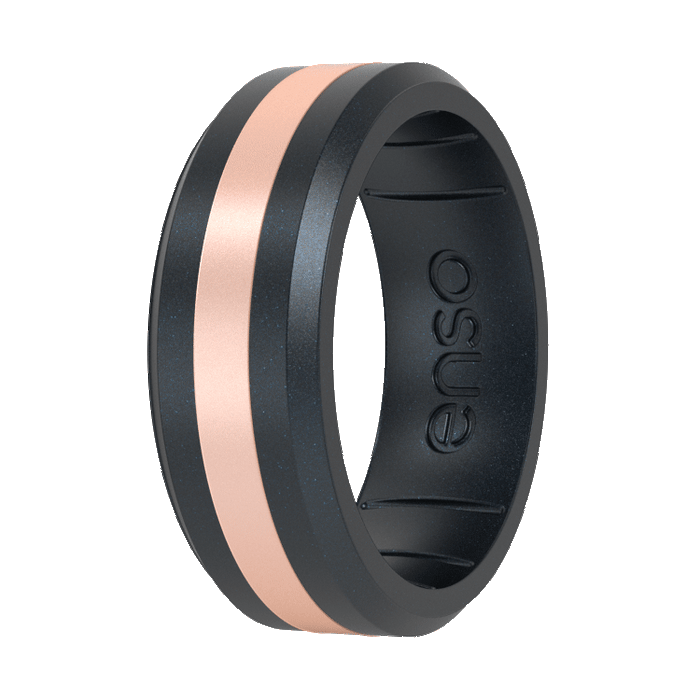 Axis Ring - Black Pearl & Rose Gold
