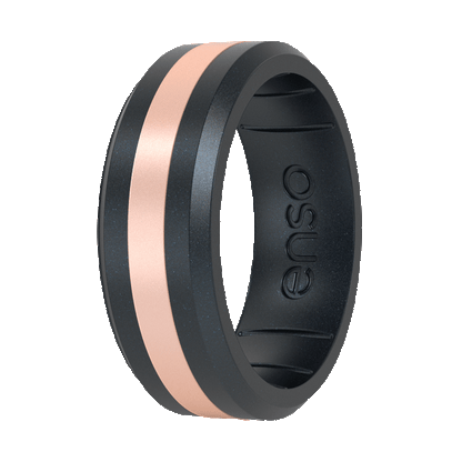 Axis Ring - Black Pearl & Rose Gold