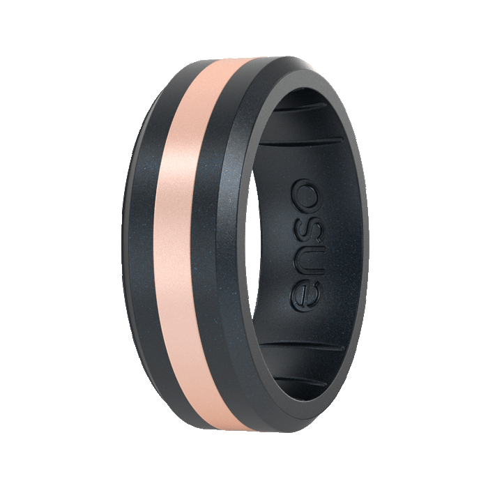 Axis Ring - Black Pearl & Rose Gold