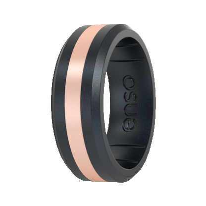 Axis Ring - Black Pearl & Rose Gold