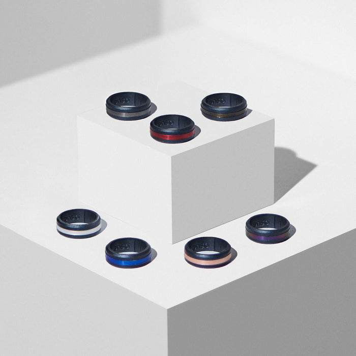 Axis Silicone Ring - Black Pearl/Rose Gold Element