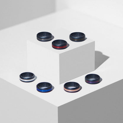 Axis Silicone Ring - Black Pearl/Rose Gold Element
