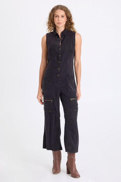 XCVI Badru Twill Snap Up Jumpsuit