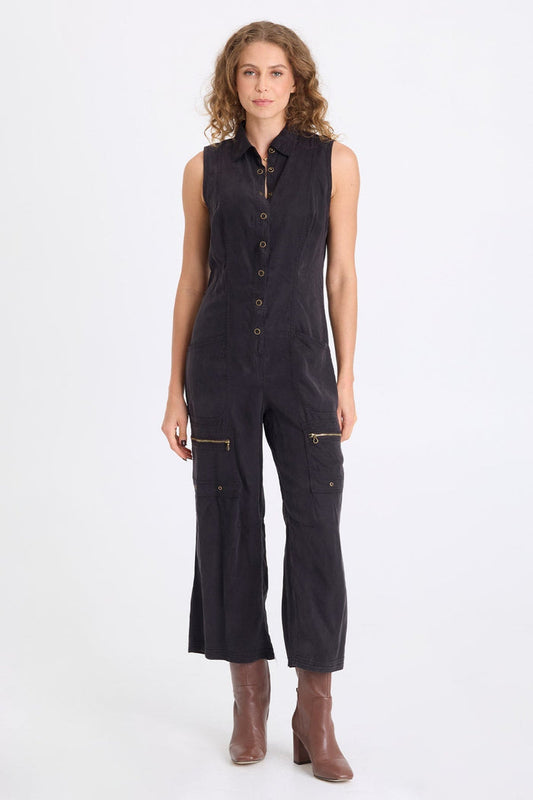 XCVI Badru Twill Snap Up Jumpsuit