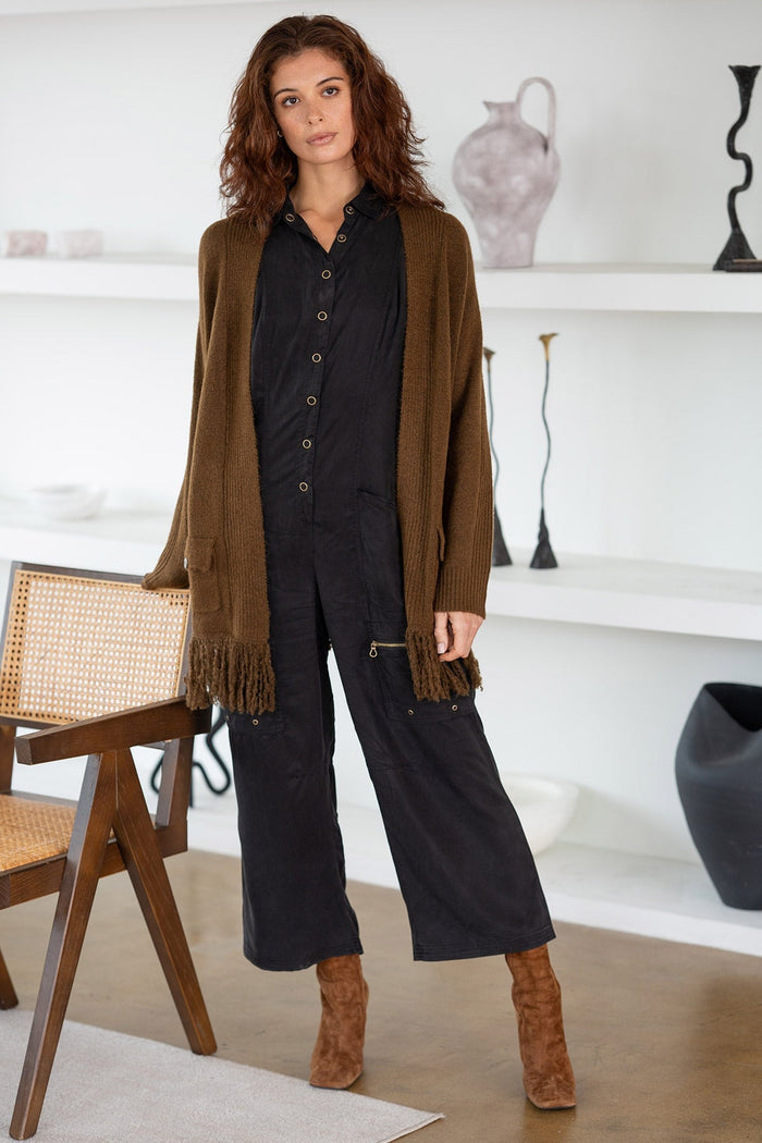 XCVI Badru Twill Snap Up Jumpsuit