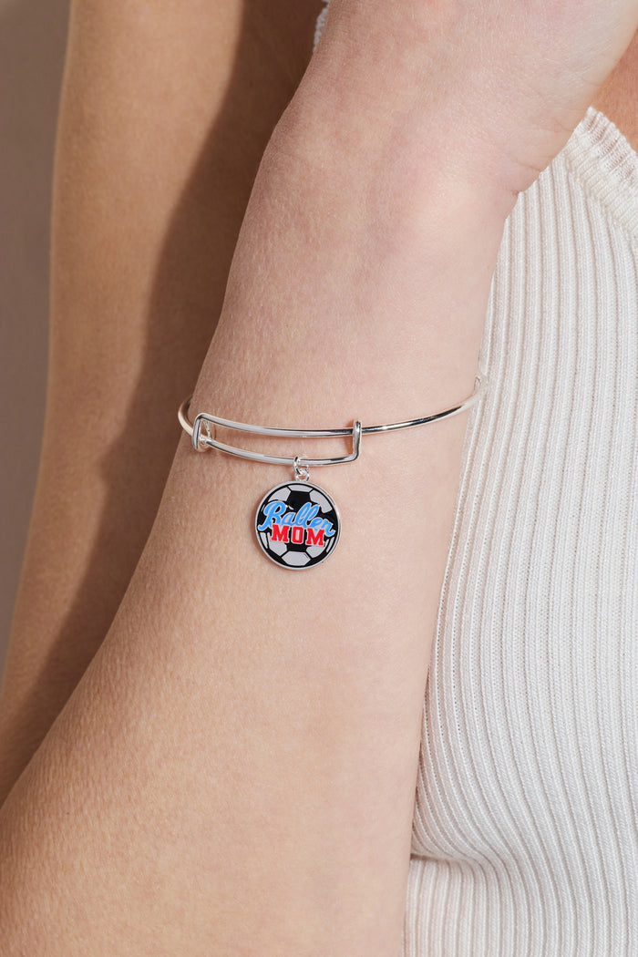 'Baller Mom' Soccer Charm Bangle