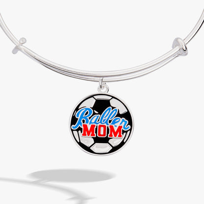 'Baller Mom' Soccer Charm Bangle