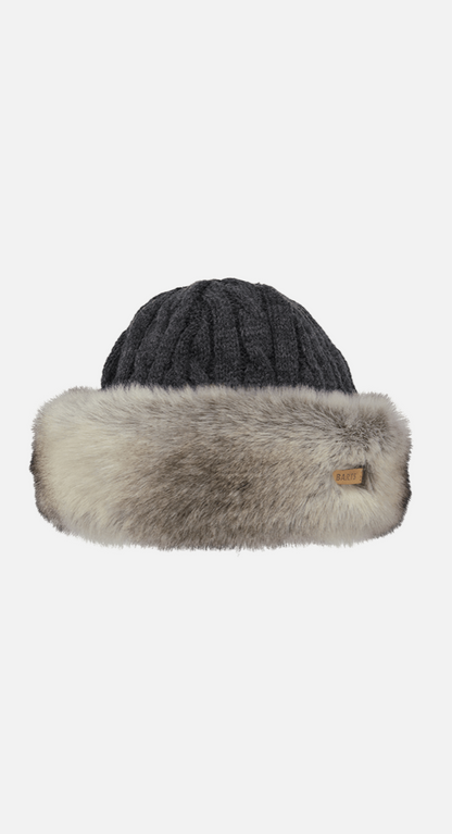 Barts Ladies Fur Cable Bandhat- Heather Brown