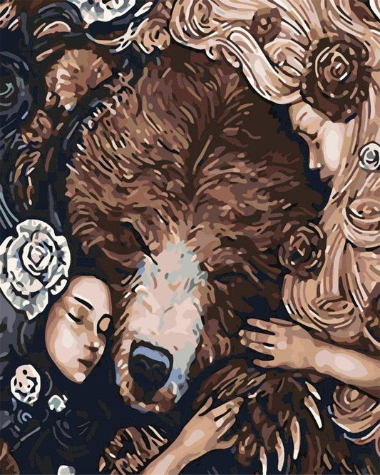 Beauty and The Bear Paint By Numbers Kit