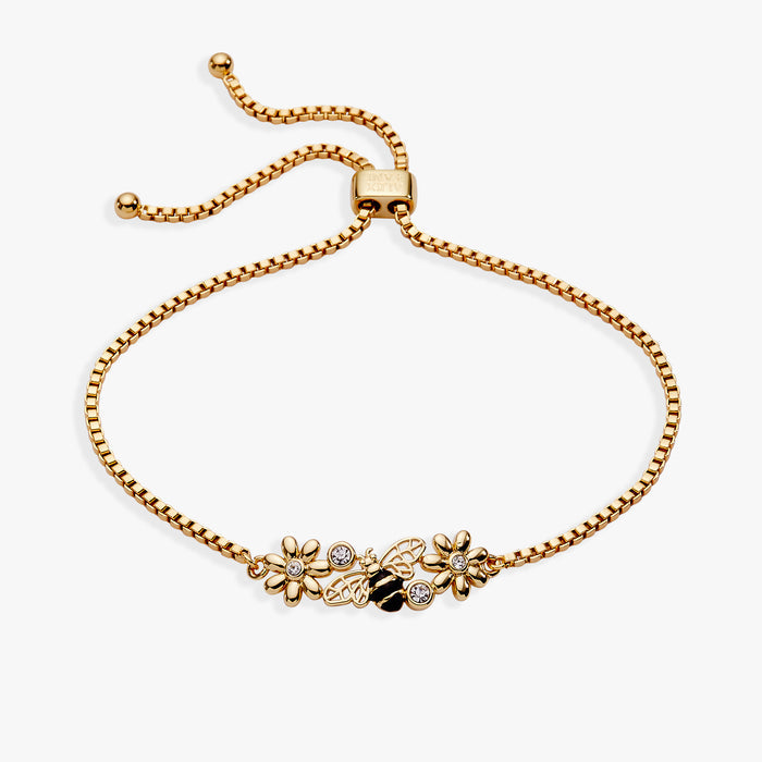 Bee & Daisy Cluster Bolo Bracelet