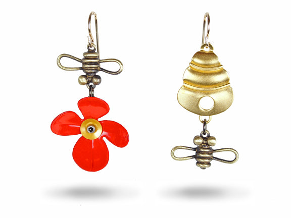 Bee Line Earring Red