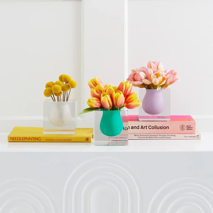 BEL AIR MINI SCOOP VASE, WHITE