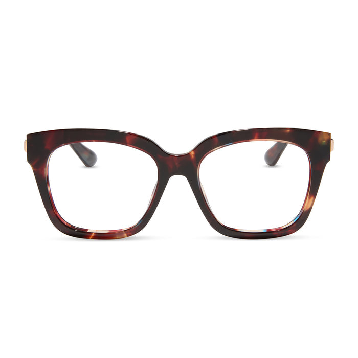 diff eyewear featuring the bella xs square prescription glasses with a confetti tortoise frame front view