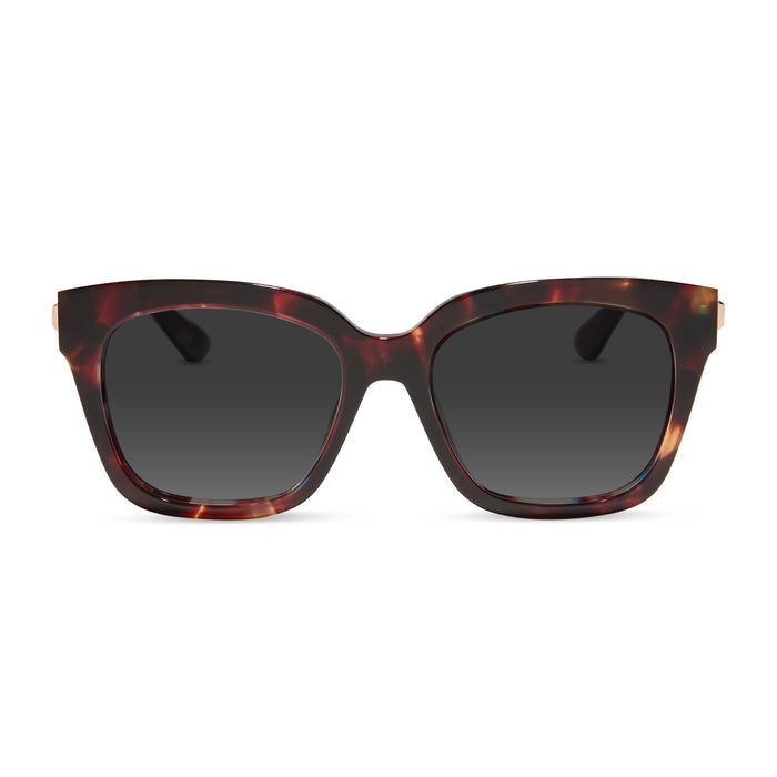 diff eyewear featuring the bella xs square prescription sunglasses with a confetti tortoise frame front view