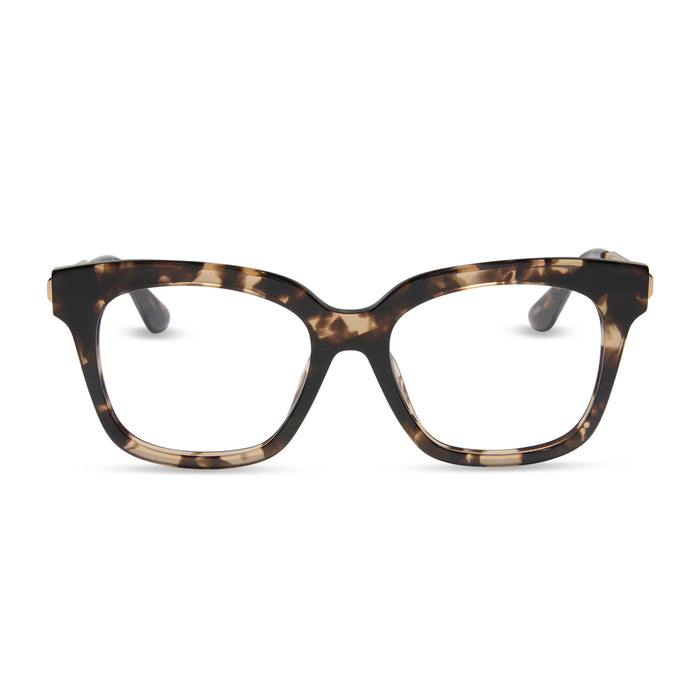 diff eyewear featuring the bella xs square prescription glasses with a espresso tortoise frame front view