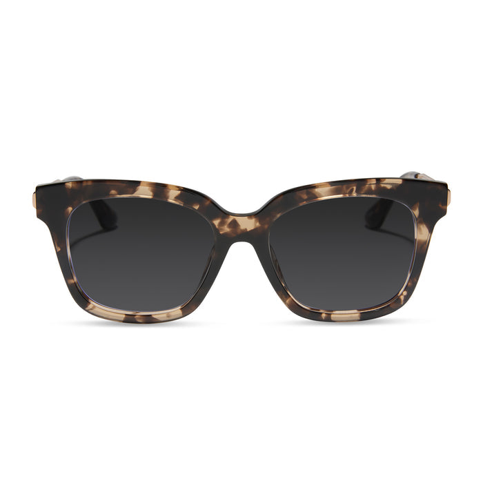 diff eyewear featuring the bella xs square prescription sunglasses with a espresso tortoise frame front view