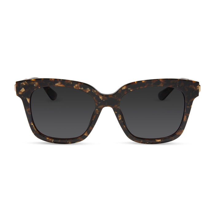diff eyewear bella xs square sunglasses with a glitter tortoise frame front view