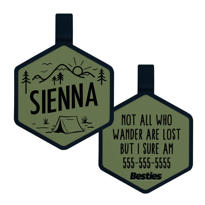Besties Pets - Adventure Is Calling Silicone Dog ID Tag - Dog.Dog.Cat.