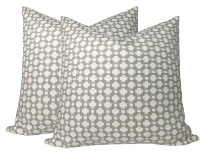 Betwixt Pillow Cover in Stone, Schumacher Textiles