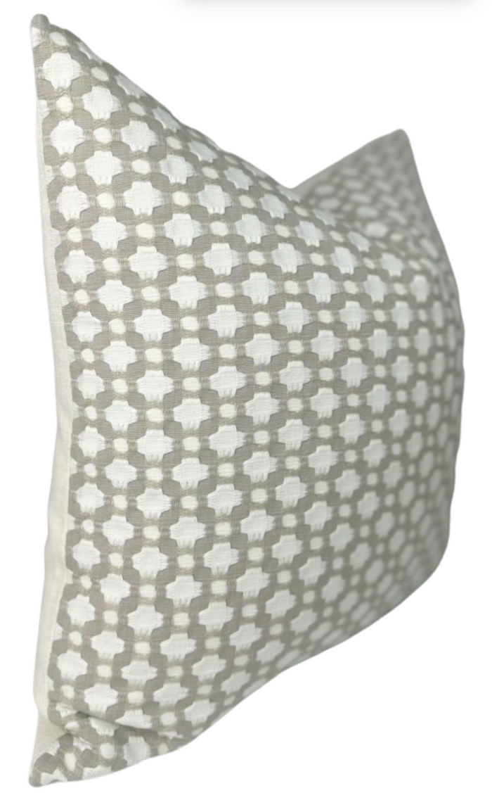 Betwixt Pillow Cover in Stone, Schumacher Textiles