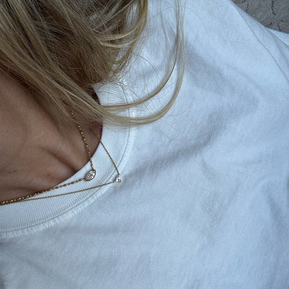 Bezel Marquise Floating Necklace