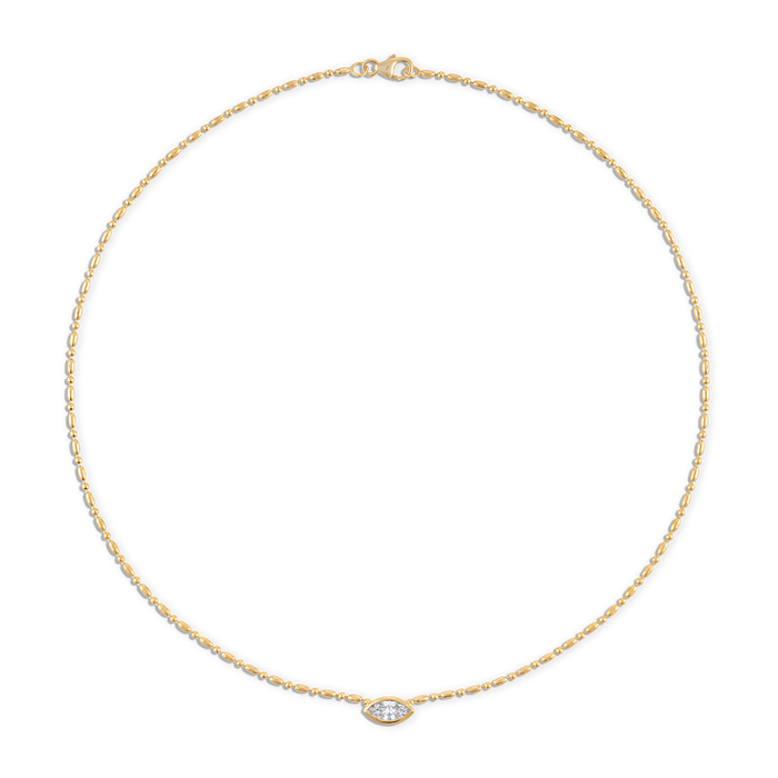 Bezel Marquise Floating Necklace