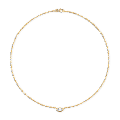 Bezel Marquise Floating Necklace